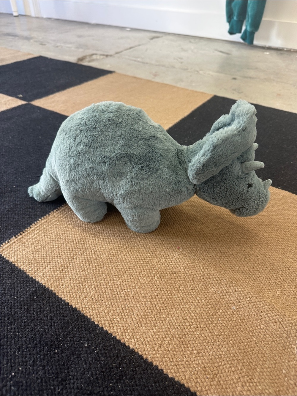 RetiredFossilly Triceratops medium plush toy by Jellycat.